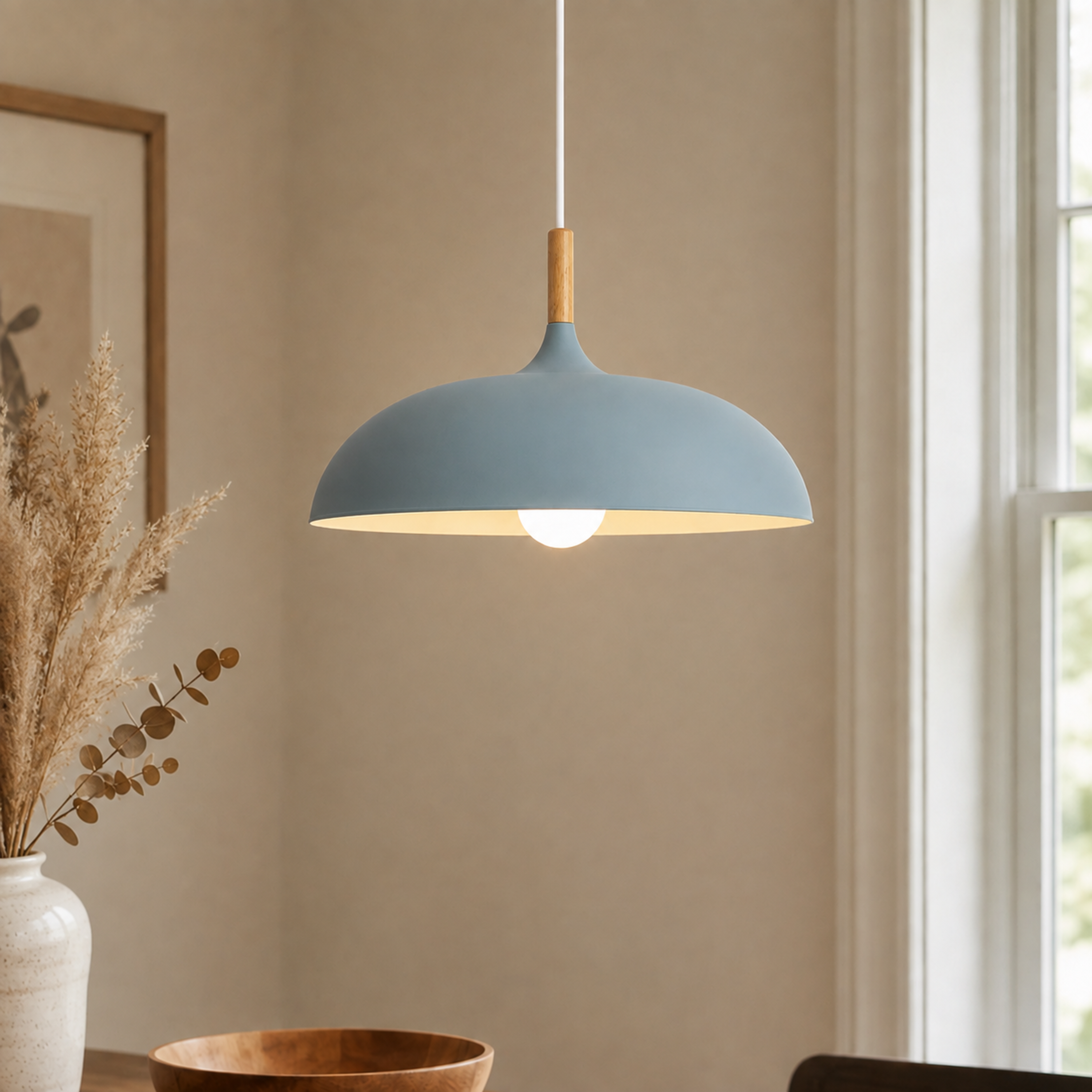Minimalist Wood Aluminum Pendant Light