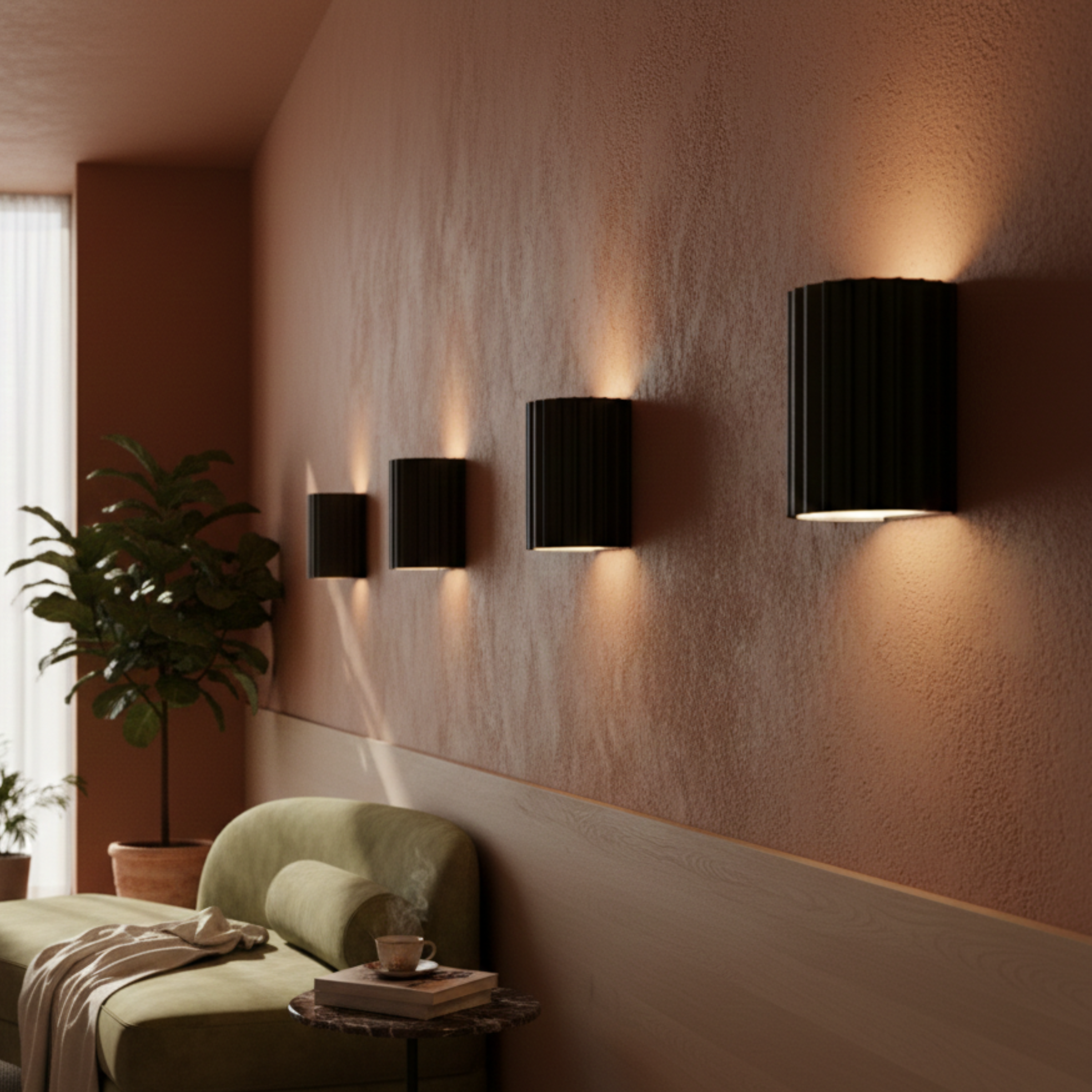 Nowoczesna lampa ścienna z żywicy