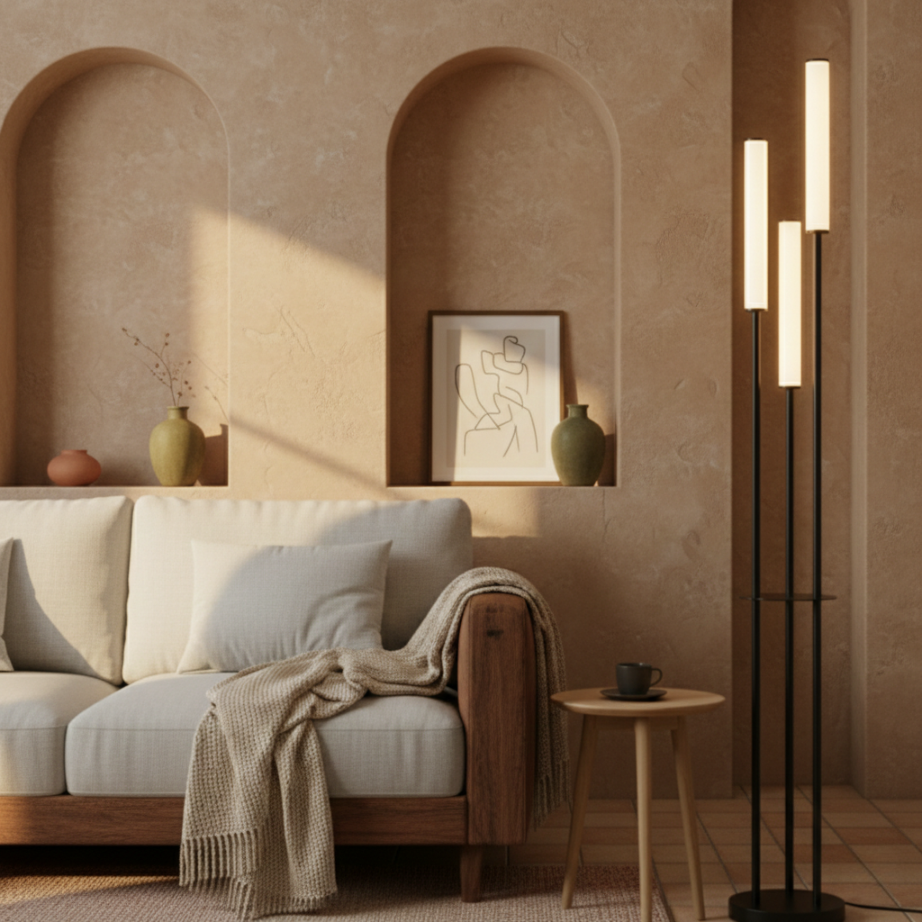 Regulowana nowoczesna minimalistyczna lampa podłogowa LED do wnętrz