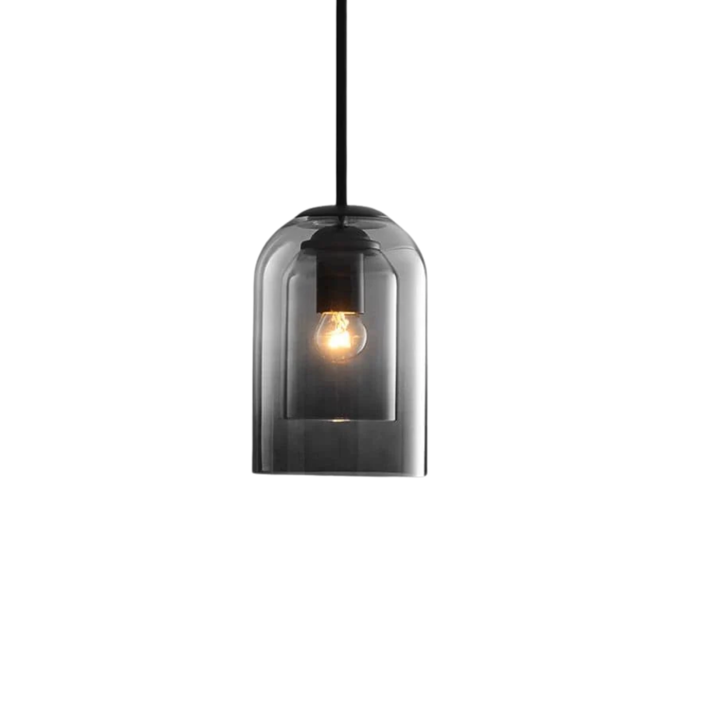 Kubkowa lampa wisząca z podwójnym szkłem