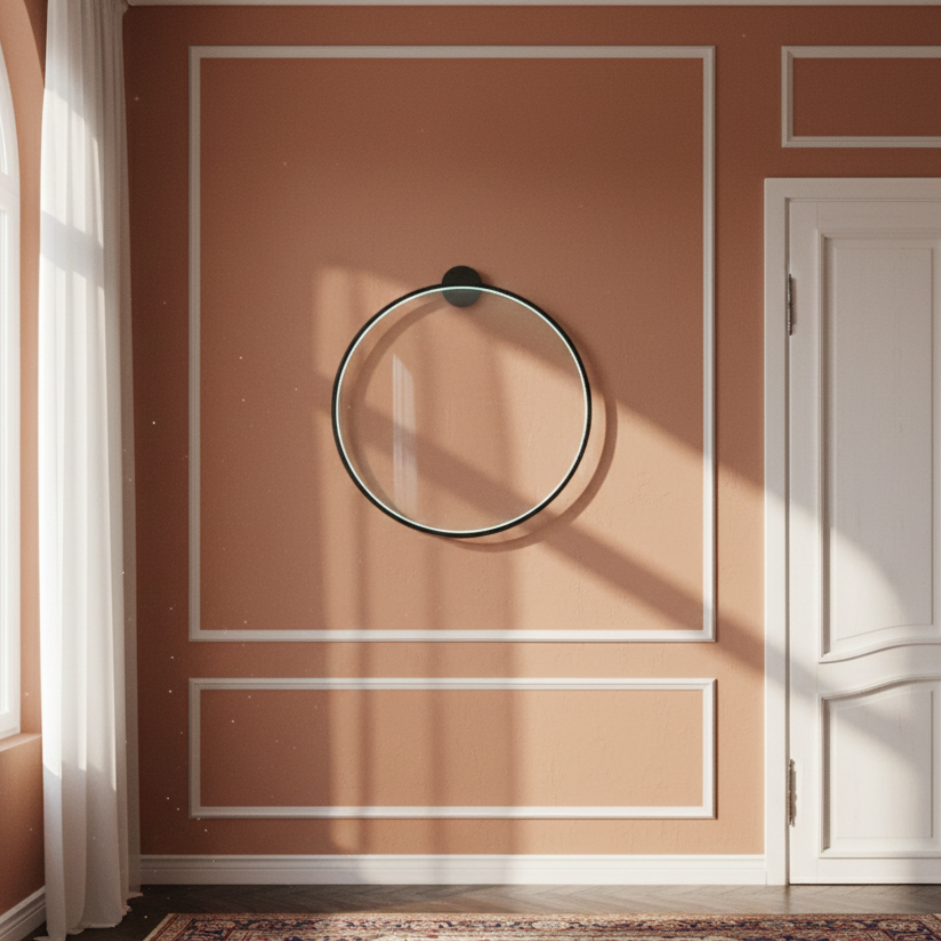 Okrągła minimalistyczna lampa ścienna