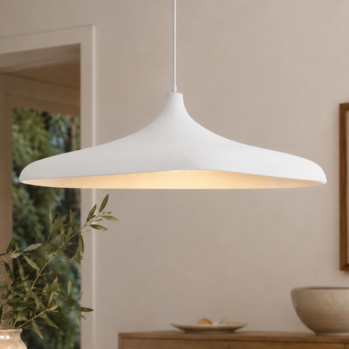 Japanese Wabi-Sabi Paper LED Pendant Light