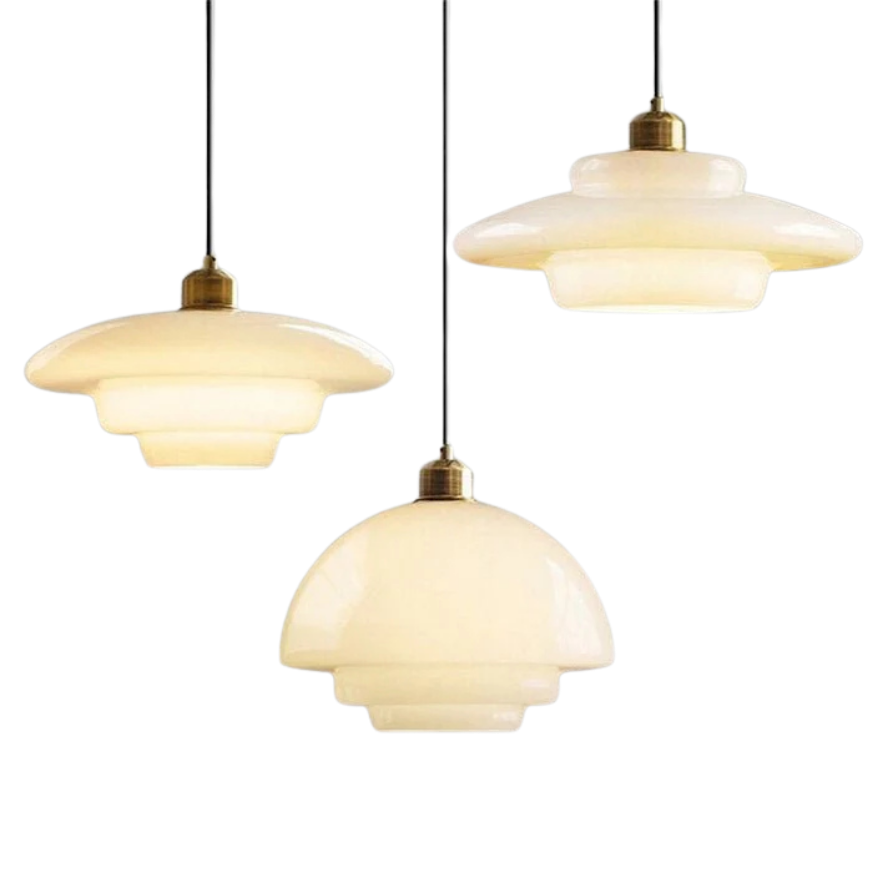 Nowoczesna lampa wisząca z białego szkła