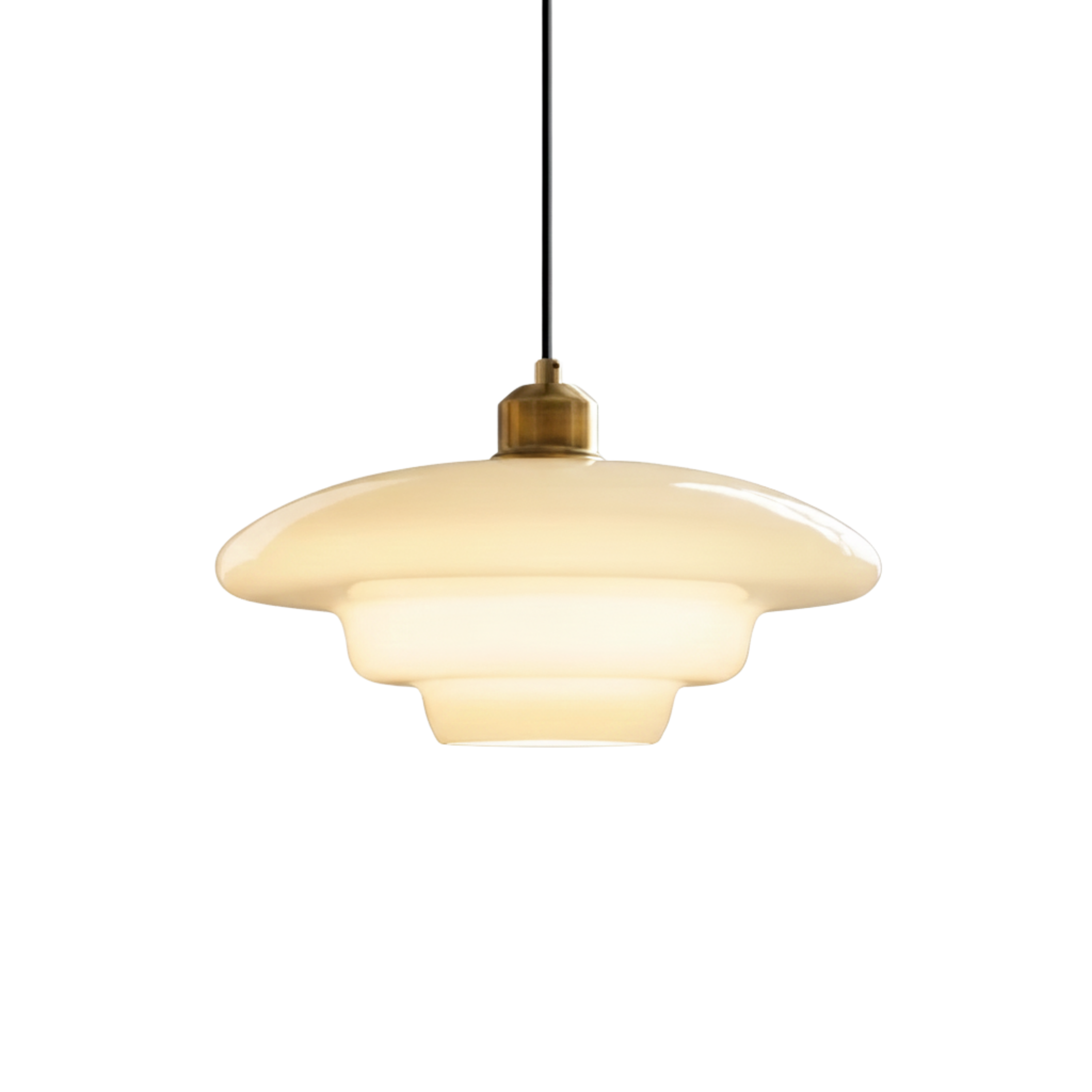 Nowoczesna lampa wisząca z białego szkła