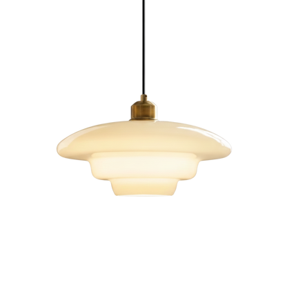 Nowoczesna lampa wisząca z białego szkła