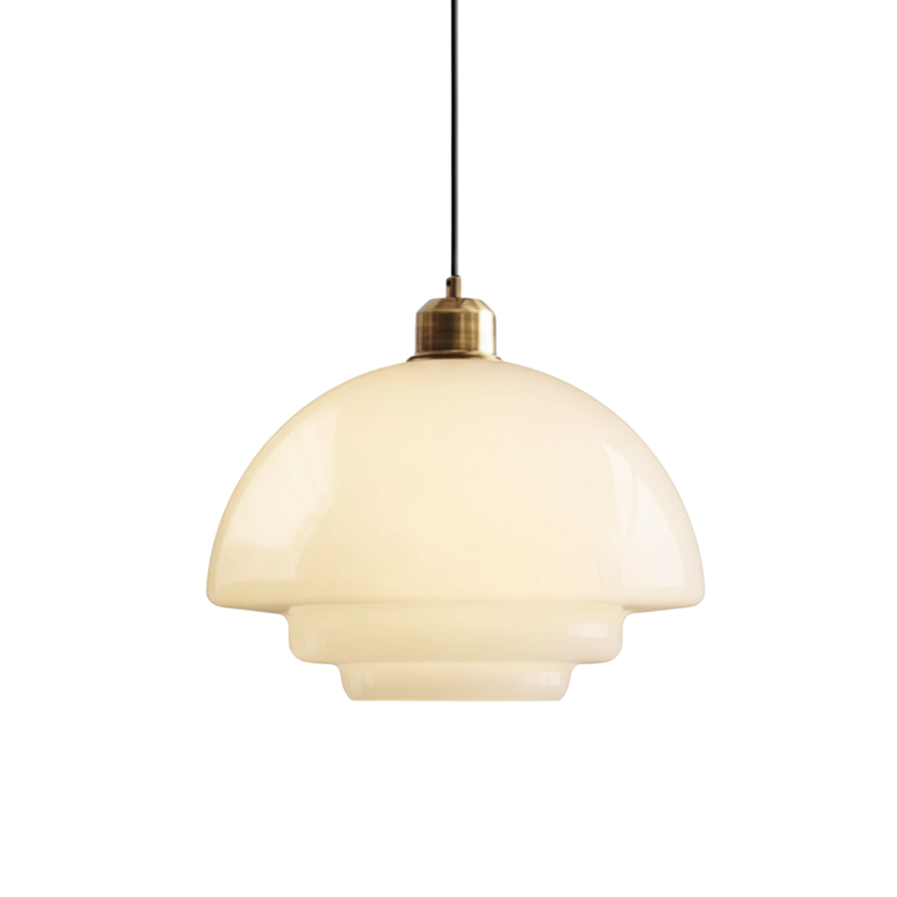 Nowoczesna lampa wisząca z białego szkła