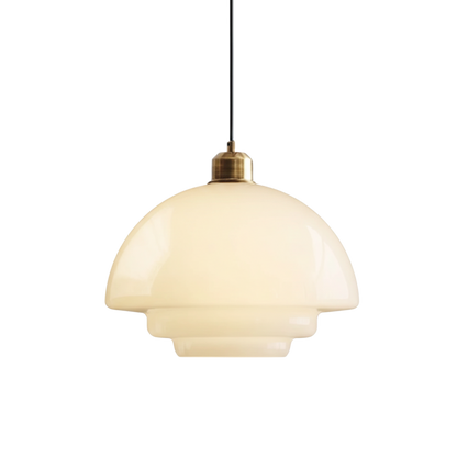Nowoczesna lampa wisząca z białego szkła