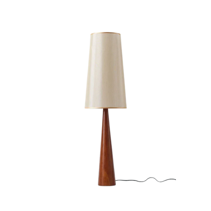 Drewniana lampa podłogowa do wnętrz w stylu vintage
