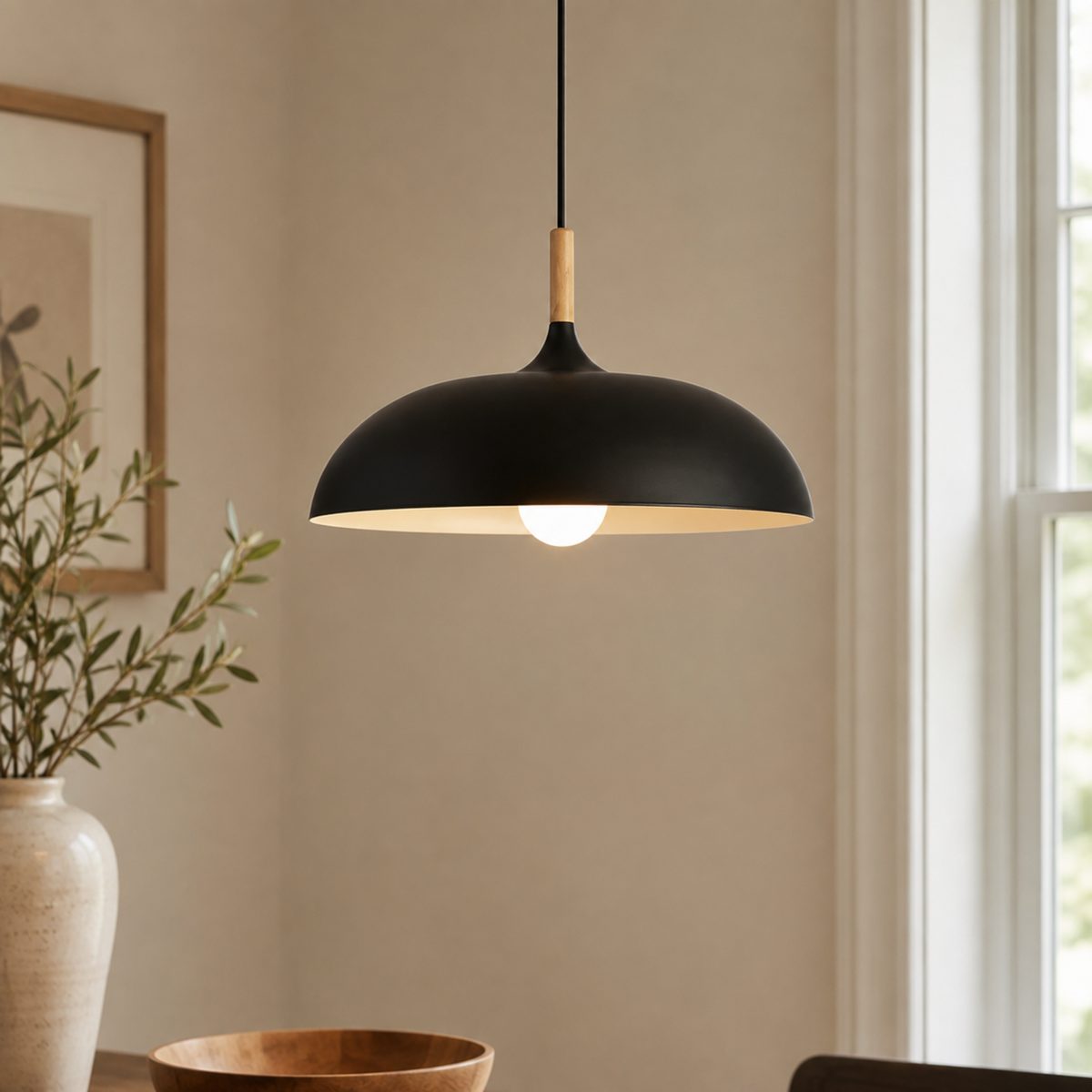 Minimalist Wood Aluminum Pendant Light