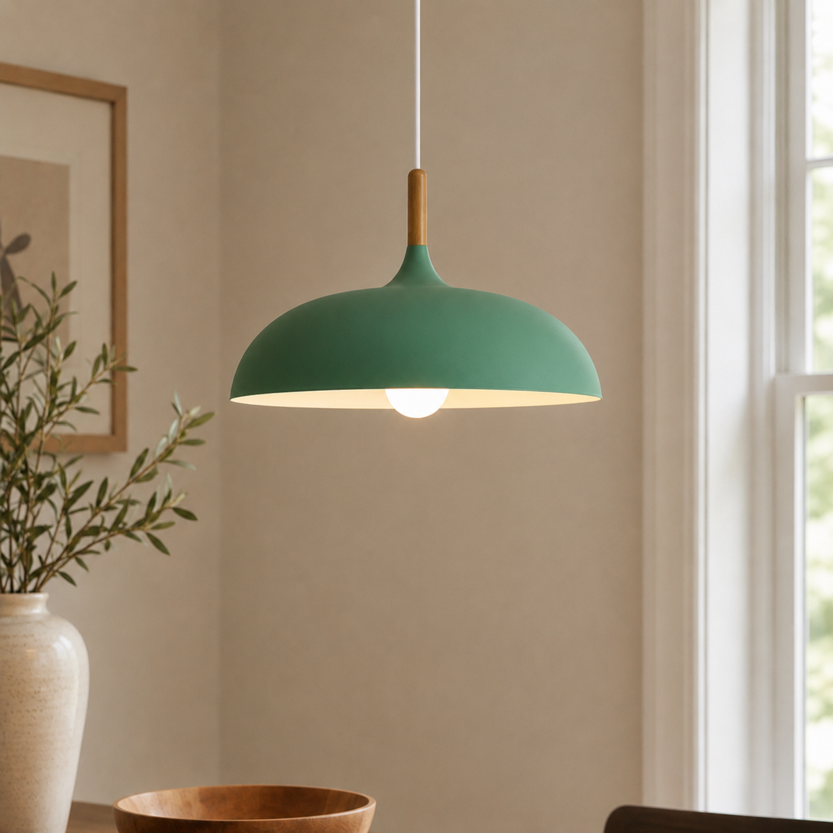 Minimalist Wood Aluminum Pendant Light