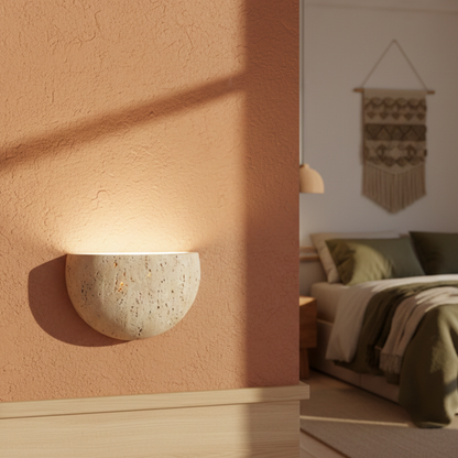 Retro kamienna lampa ścienna do wnętrz