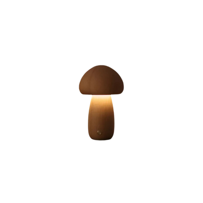 Grzybkowa LED Drewniana Lampa Stołowa