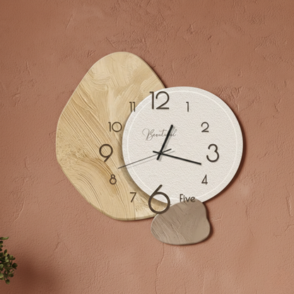 Nowoczesny drewniany zegar ścienny
