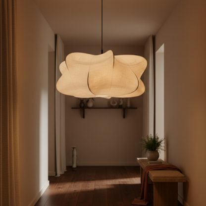 Wabi-Sabi Lampa wisząca LED z jedwabiu