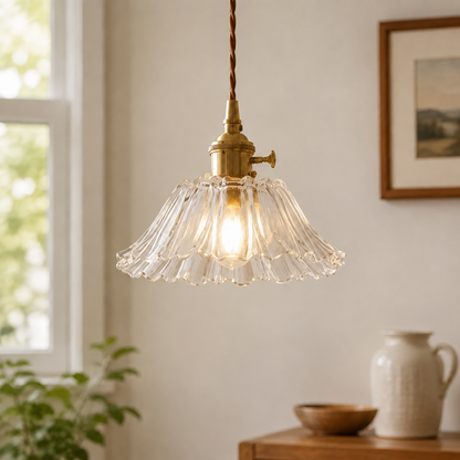 Modern Glass Flower Pendant Light