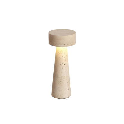 Nowoczesna stylowa lampa stołowa LED z trawertynu
