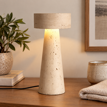 Modern Travertine LED Table Lamp