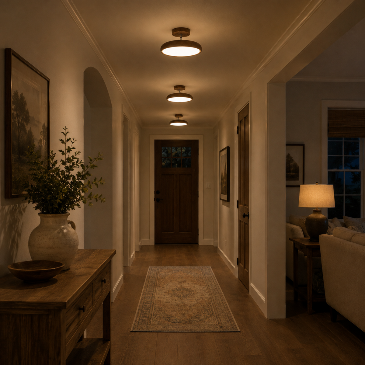 Round Retro LED Vintage Ceiling Light
