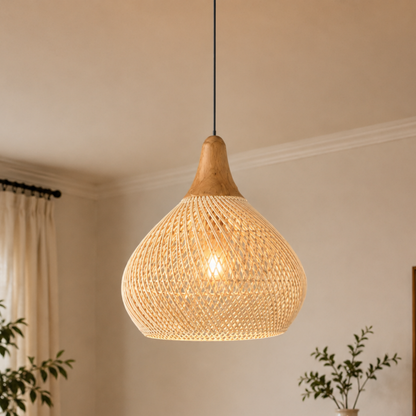 Vintage Rattan Ceiling Light
