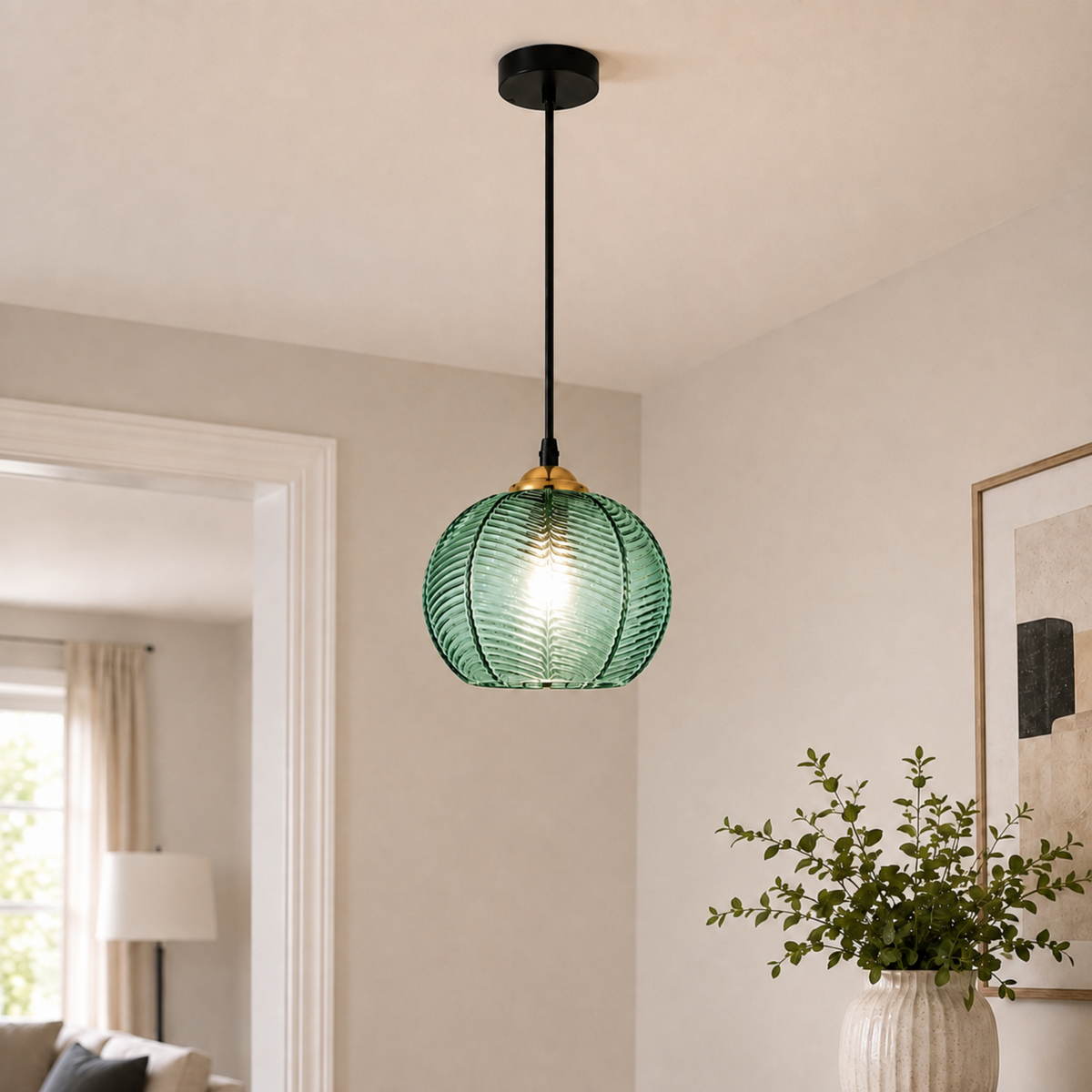 Modern Striped Glass Pendant Light