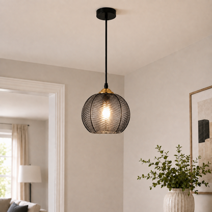 Modern Striped Glass Pendant Light