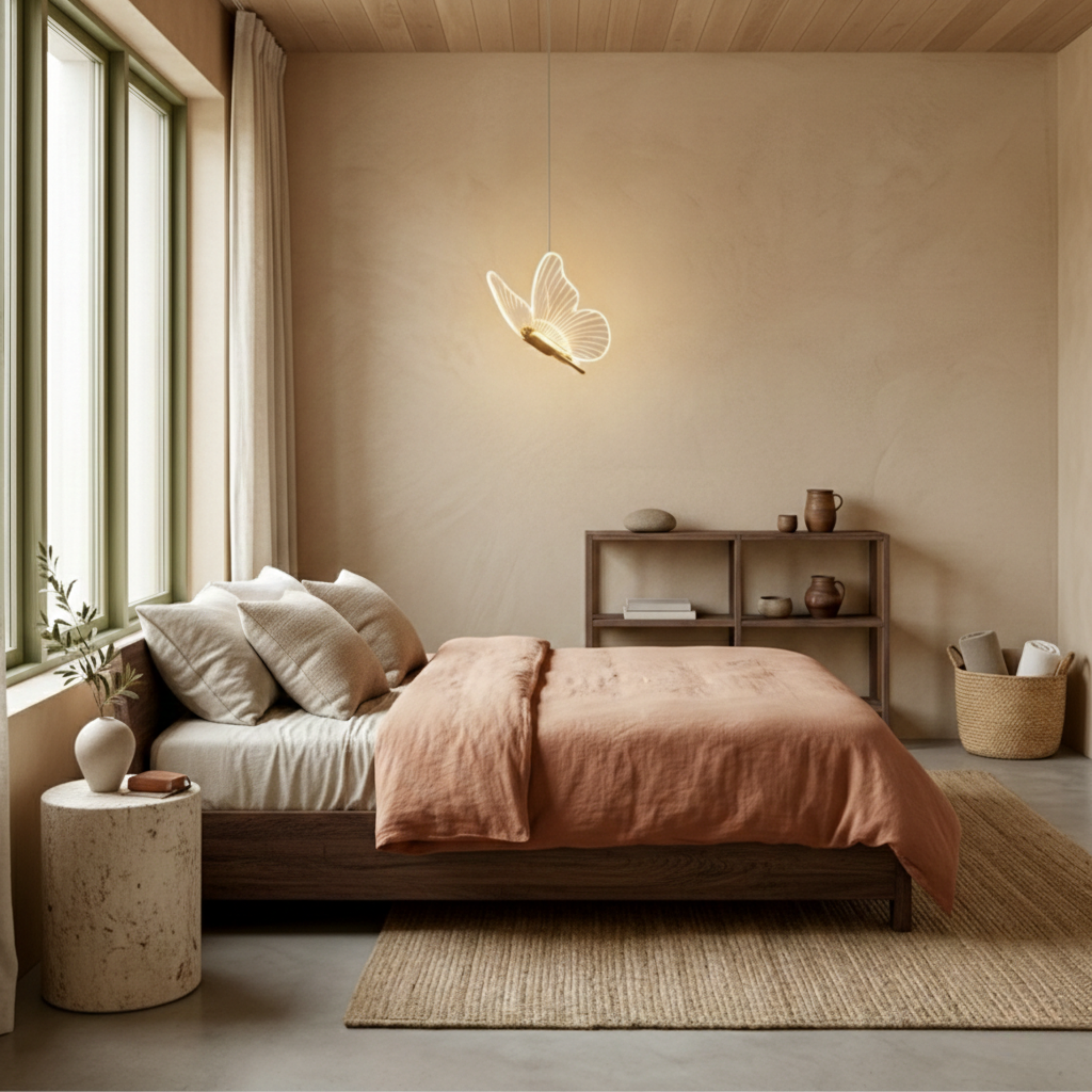 Nowoczesna lampa wisząca LED motyl