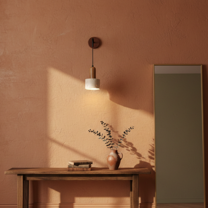 Wabi-Sabi LED Retro drewniana lampa ścienna