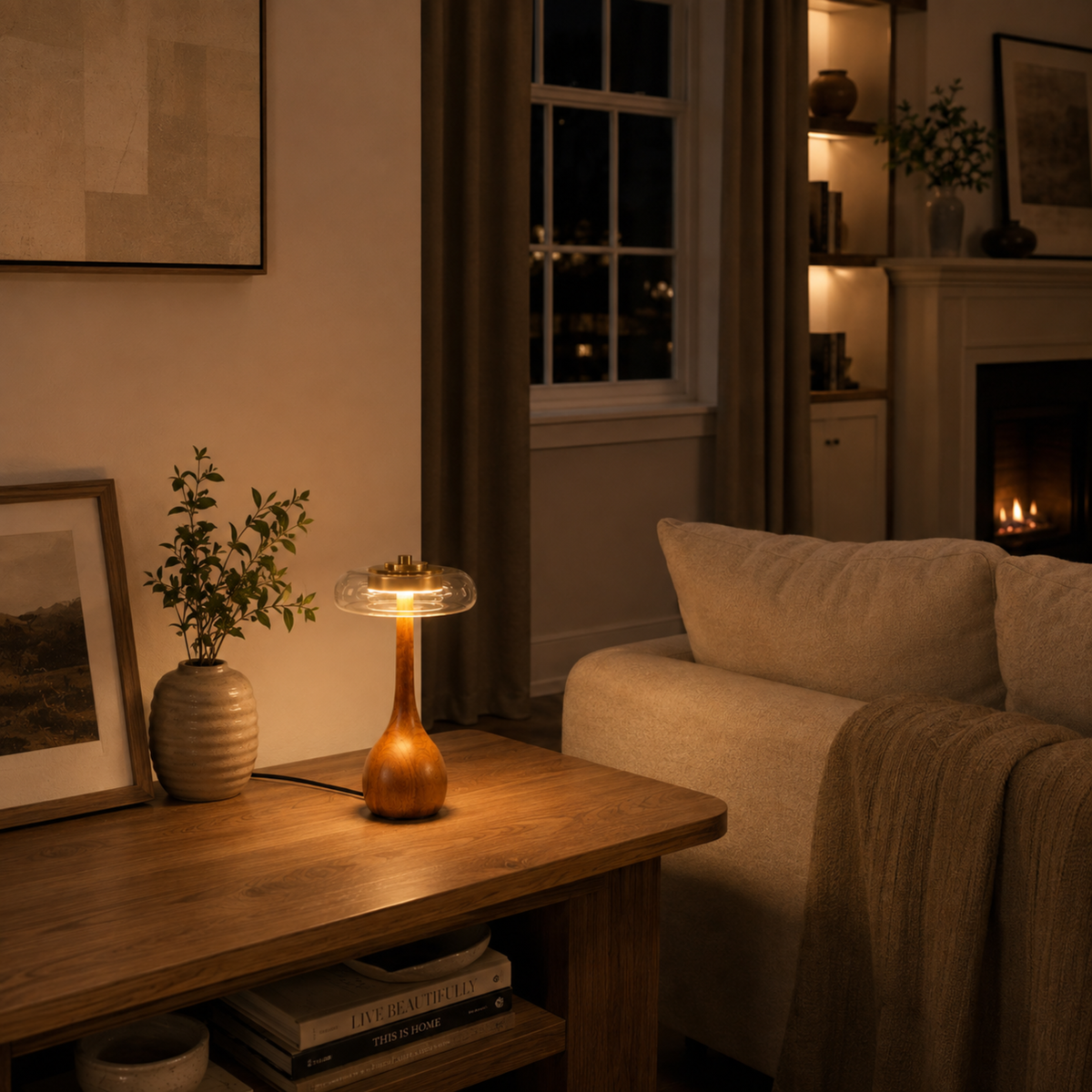 Elegant Glass LED Table Lamp