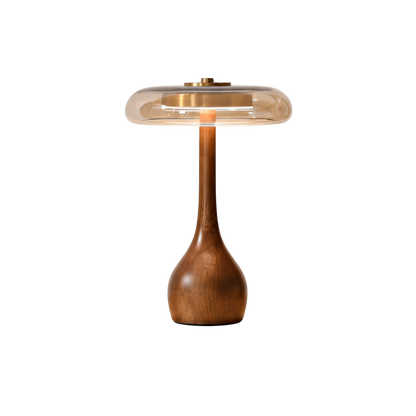 Elegancka szklana lampa stołowa LED