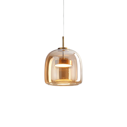 Naturalna ryflowana lampa wisząca LED z kamienia