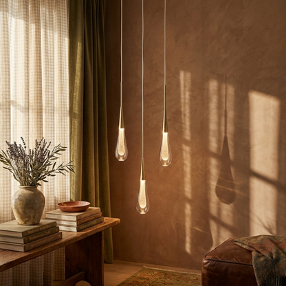 Nowoczesna aluminiowo-szklana wewnętrzna lampa wisząca LED