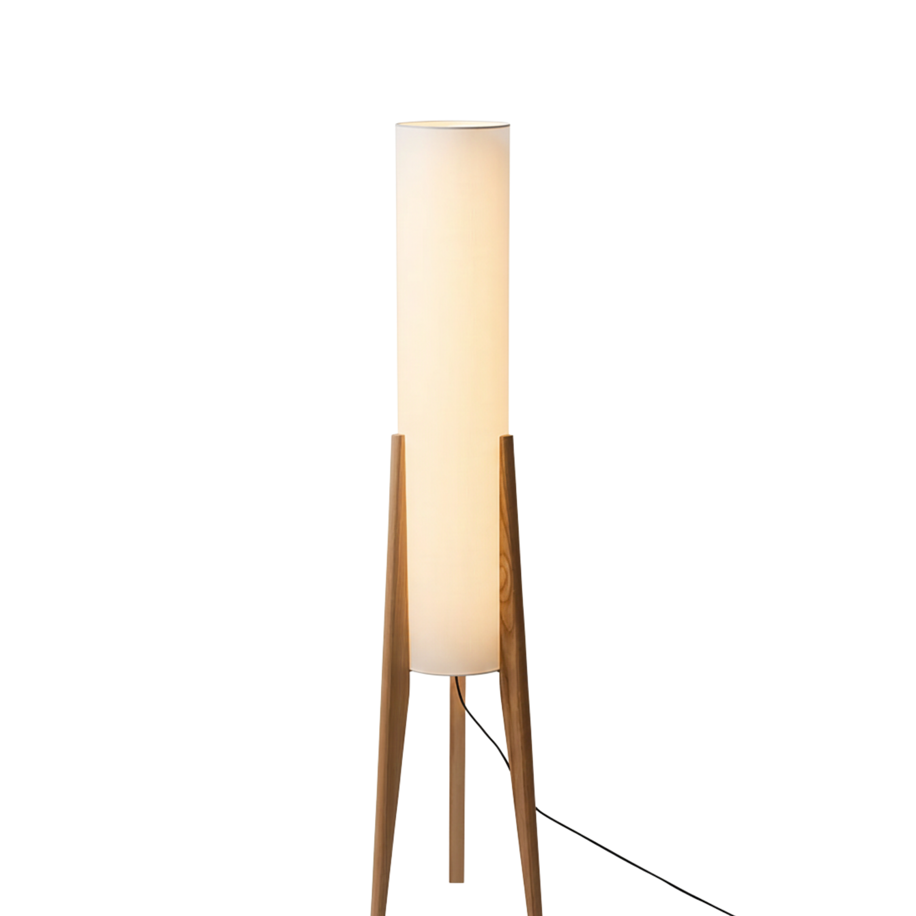 Lampa podłogowa LED z orzecha włoskiego