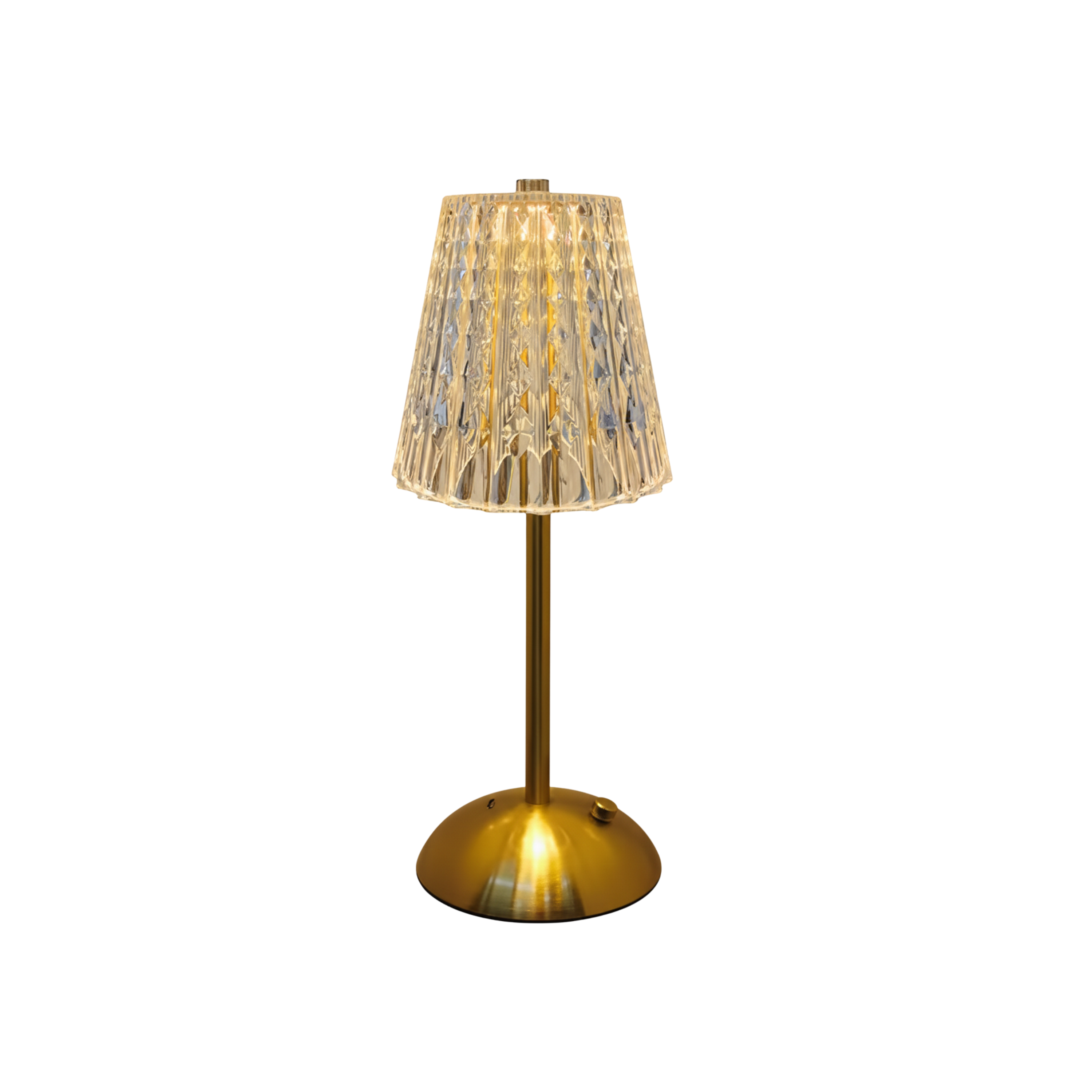 Dotykowa lampa stołowa LED w stylu retro z kryształową strukturą