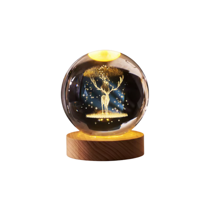 Lampa stołowa LED 3D kryształowa kula