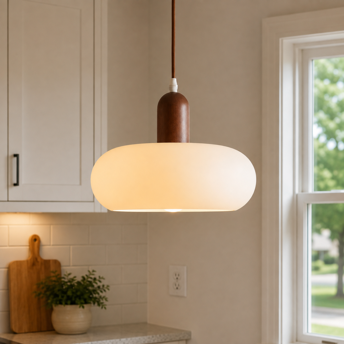 Scandinavian Cream Pendant Light