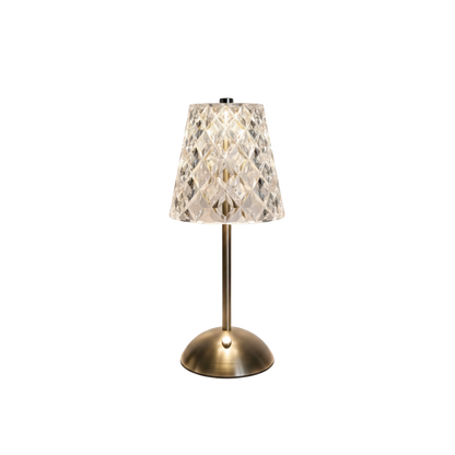 Dotykowa lampa stołowa LED w stylu retro z kryształową strukturą