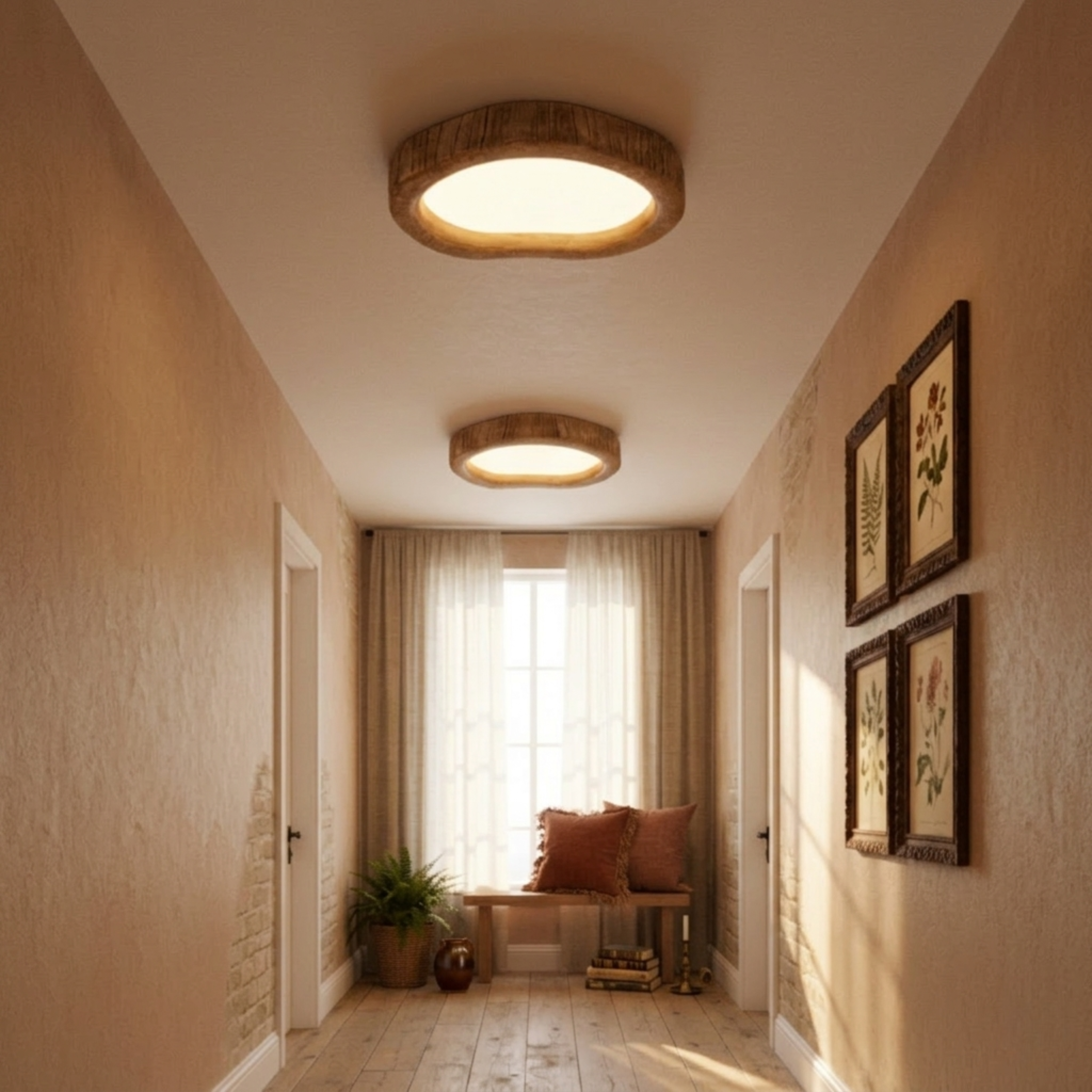 Rustykalna lampa sufitowa LED