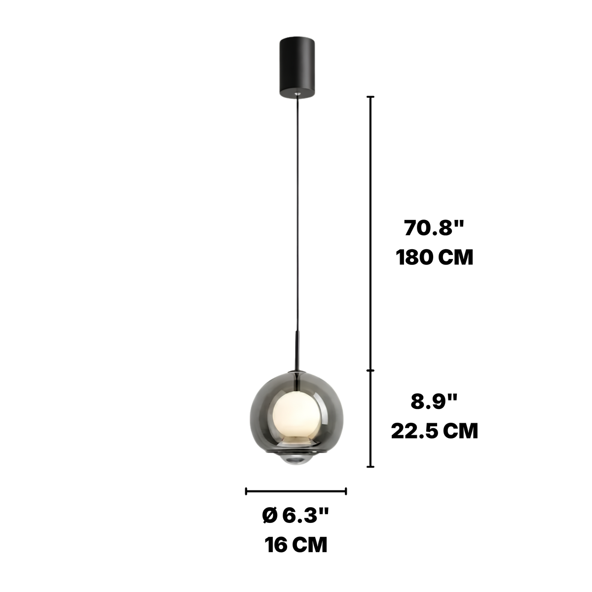 Dimmable Glass Pendant Light