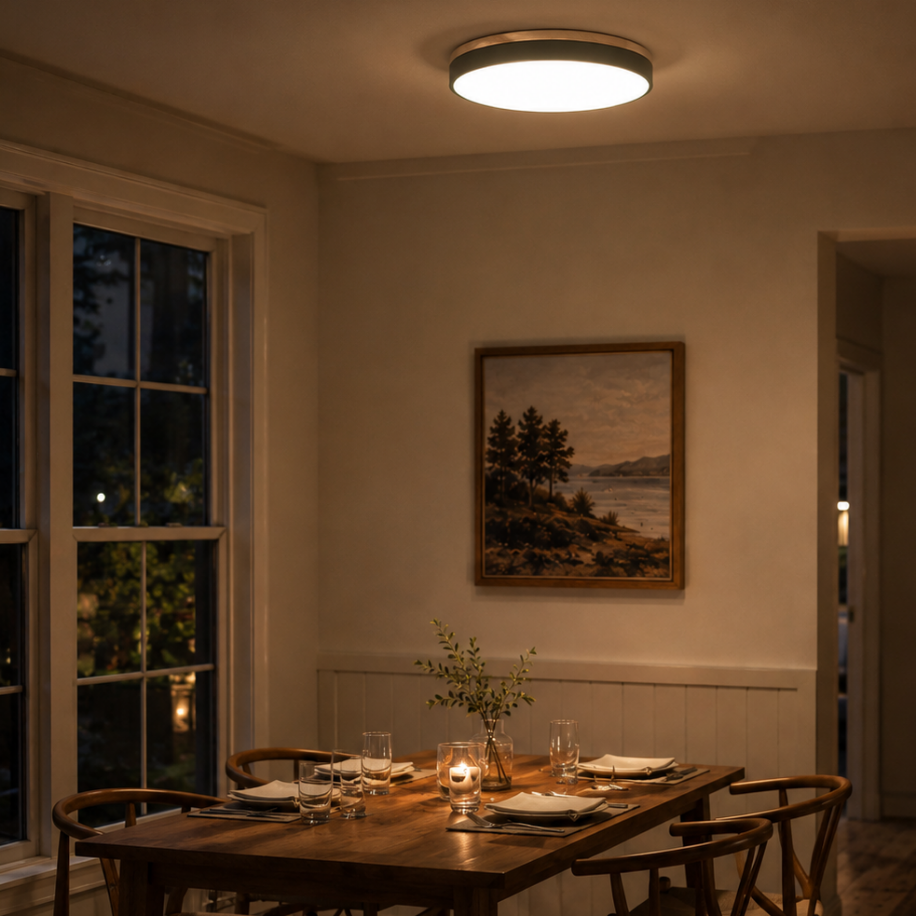 Round Disc Flush Mount Ceiling Light