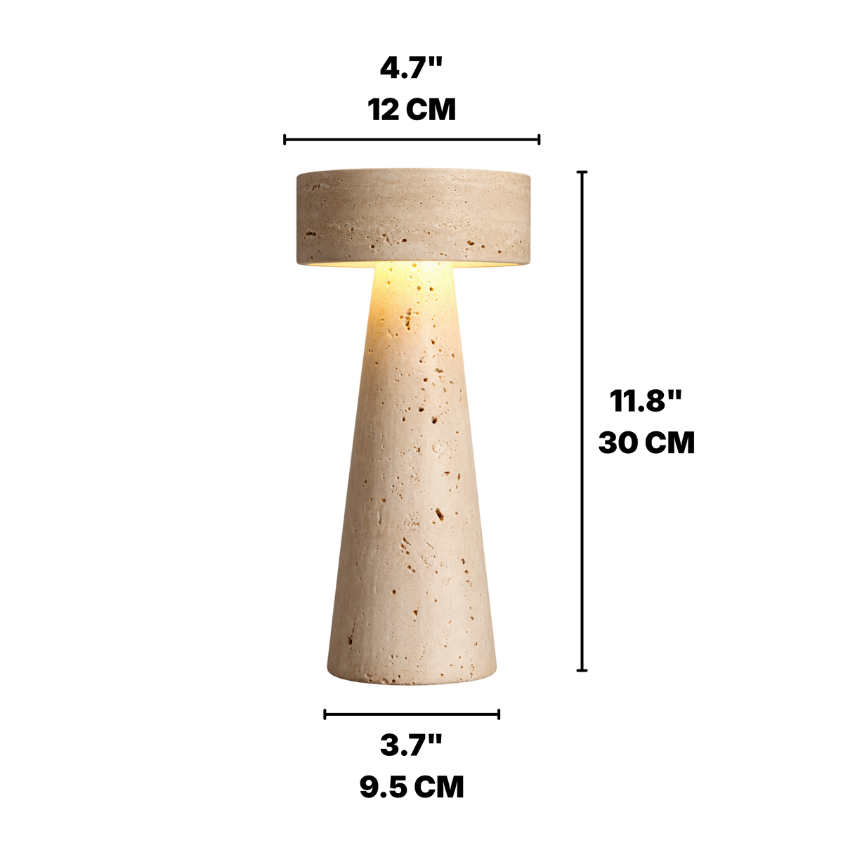 Modern Travertine LED Table Lamp
